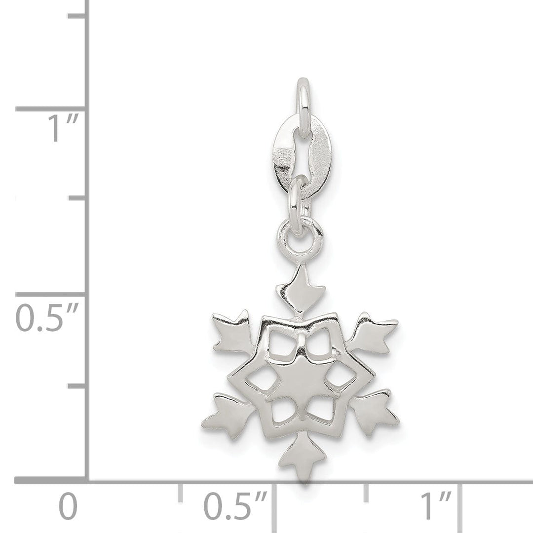 Sterling Silver Polished Snowflake Pendant