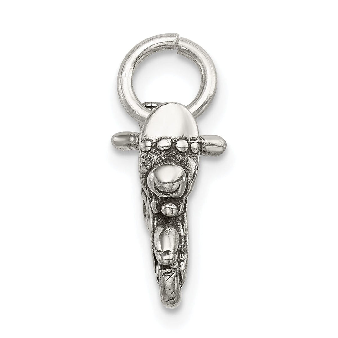 Sterling Silver Antiqued 3-D Motorcycle Pendant