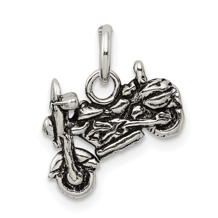 Sterling Silver Antiqued 3-D Motorcycle Pendant