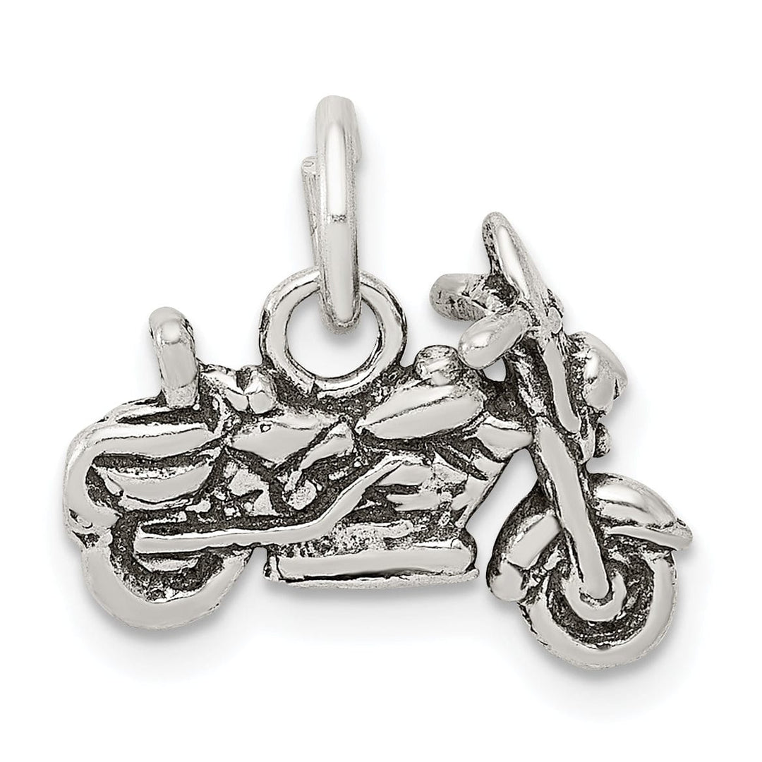 Sterling Silver Antiqued 3-D Motorcycle Pendant