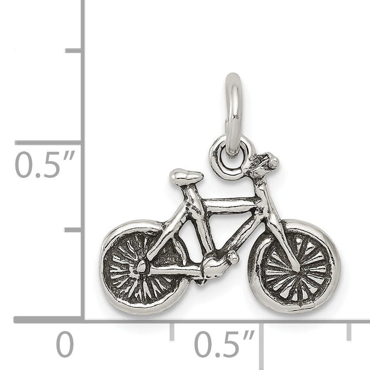 Sterling Silver Antiqued 3-D Bicycle Pendant