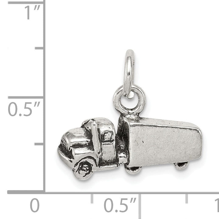 Solid Sterling Silver Antiqued Truck Pendant