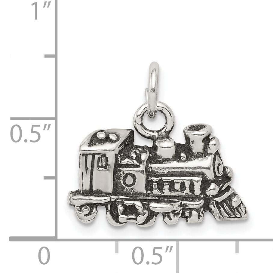 Sterling Silver Antiqued Train Charm Pendant