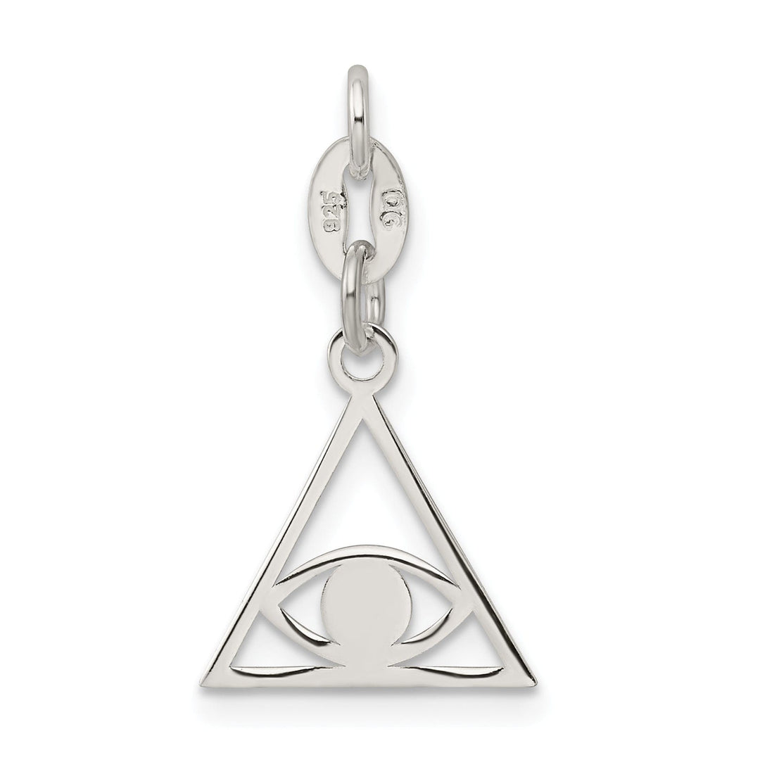 Sterling Silver Polished Finish Evil Eye Charm