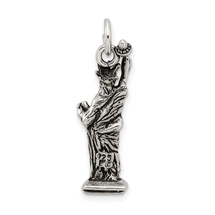 Silver Antiqued 3-D Statue of Liberty Charm