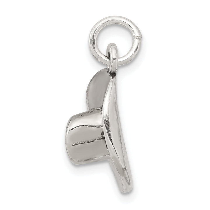 Solid Silver Antiqued 3-D Cowboy Hat Charm