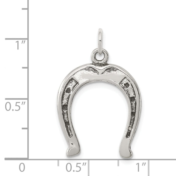 terling Silver Polish Antiqued Horse Shoe Charm