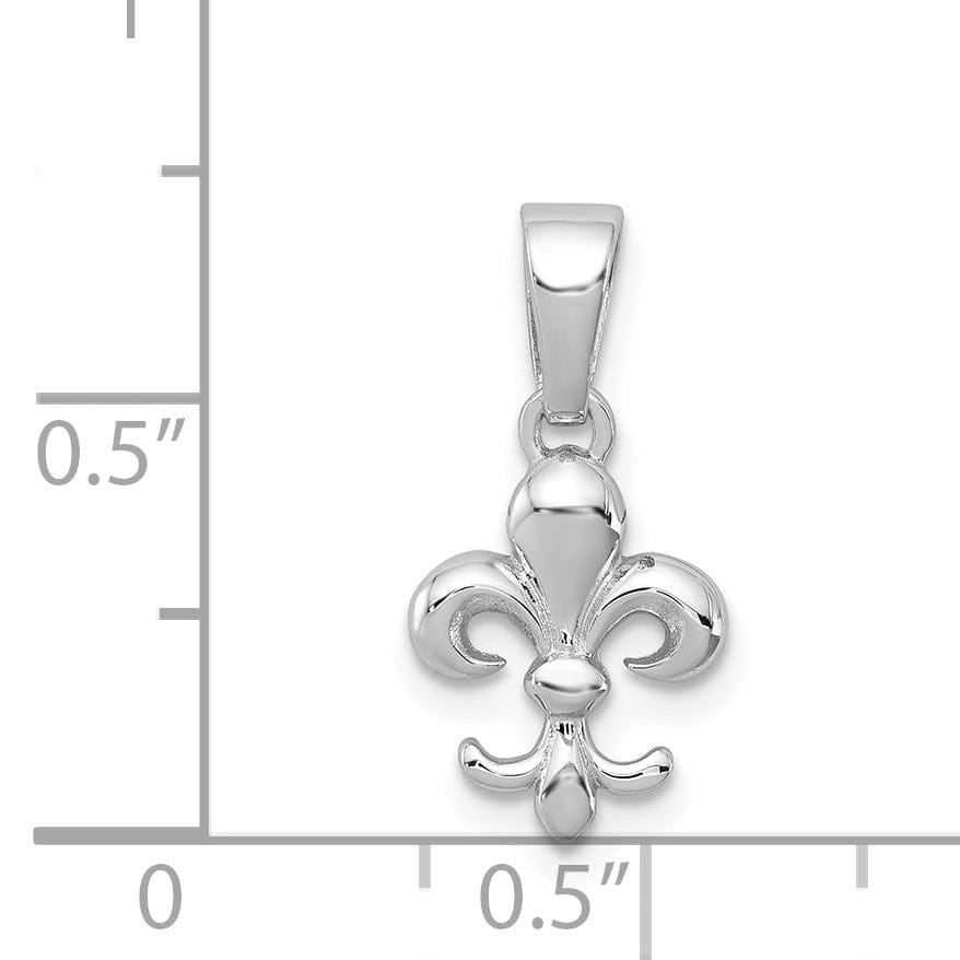 Solid Sterling Silver Polish Fleur de lis Charm