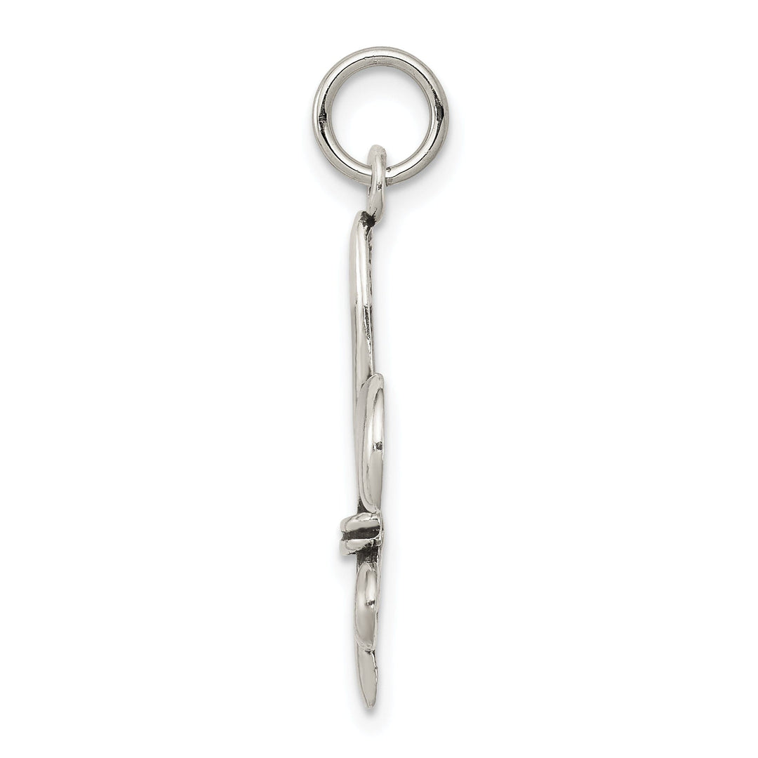 Sterling Silver Antiqued Fleur De Lis Charm