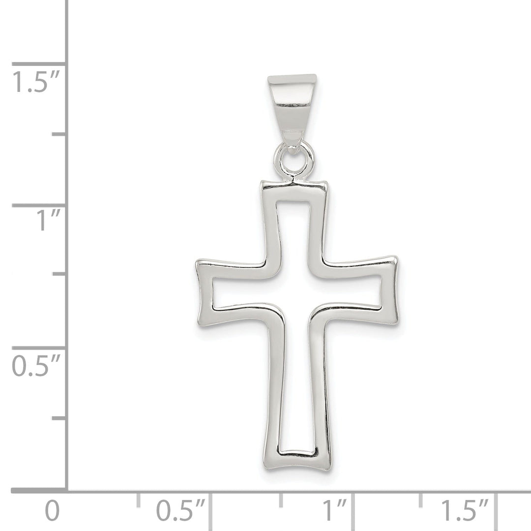 Sterling Silver Fleur de lis Cross Pendant