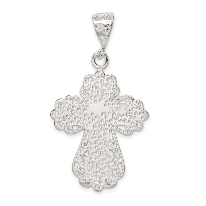 Sterling Silver Fleur de lis Cross Pendant