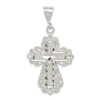 Sterling Silver Fleur de lis Cross Pendant at $ 27.09 only from Jewelryshopping.com