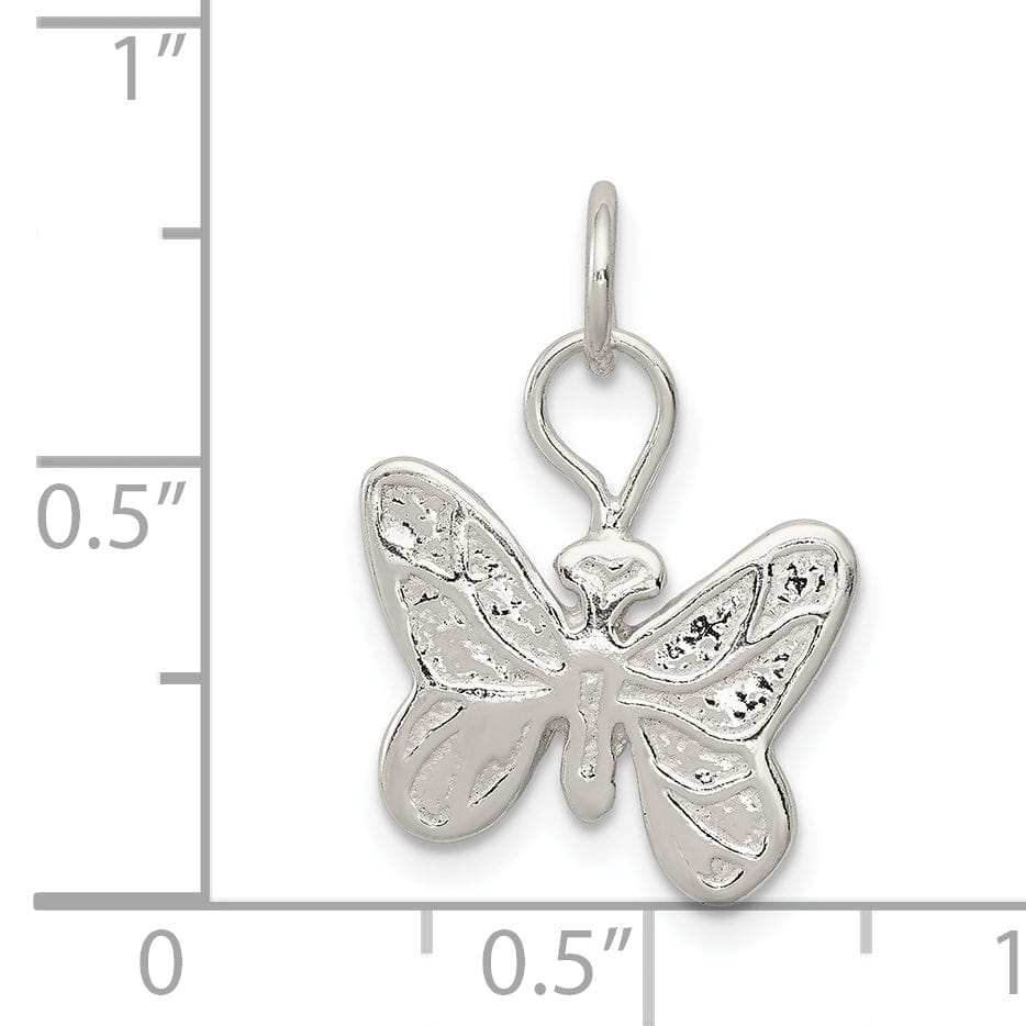 Sterling Silver Polished Butterfly Charm