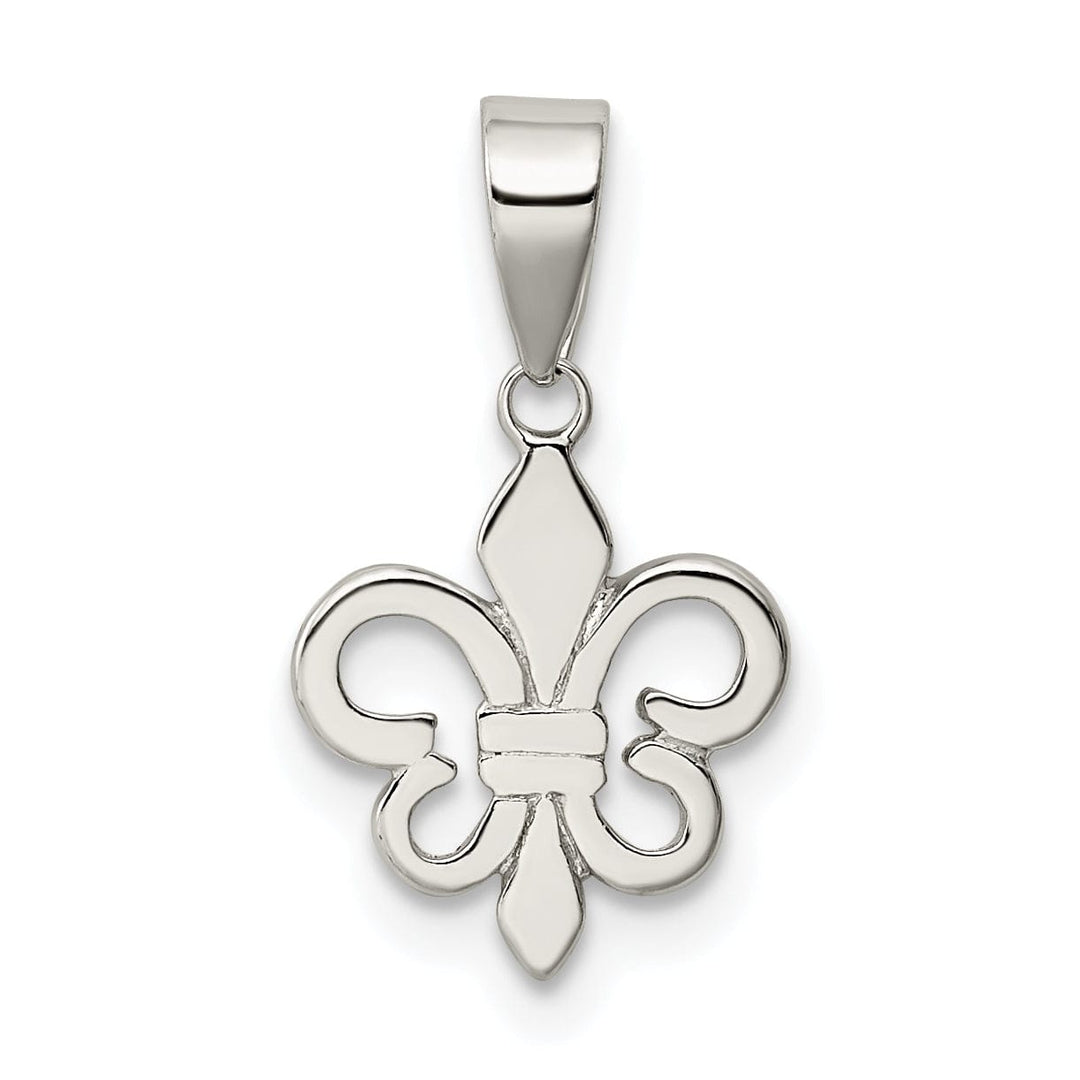 Silver Polished Finish Fleur De Lis Charm