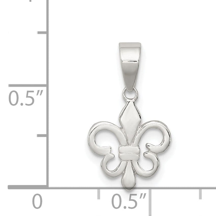 Silver Polished Finish Fleur De Lis Charm