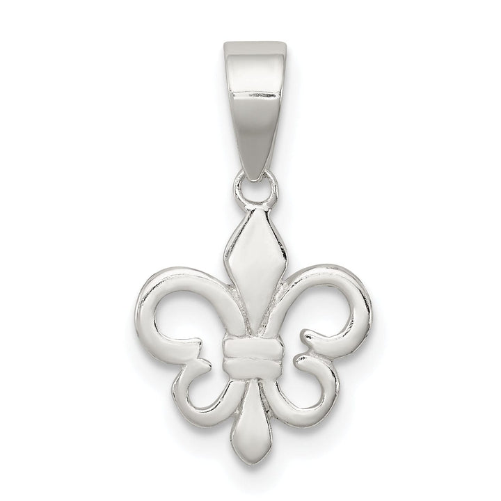 Silver Polished Finish Fleur De Lis Charm