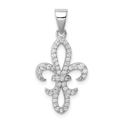 Silver Polished Finish C.Z Fleur de Lis Charm at $ 31.37 only from Jewelryshopping.com