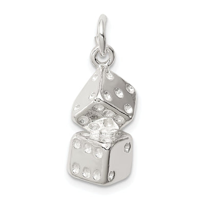 Sterling Silver Polished 3-D Large Dice Charm