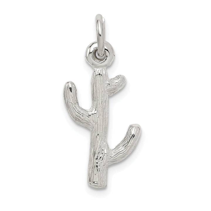 Sterling Silver Polish Finish 3-D Cactus Charm