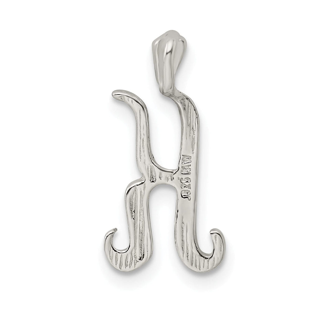 Silver Polished Textured Letter K Charm Pendant