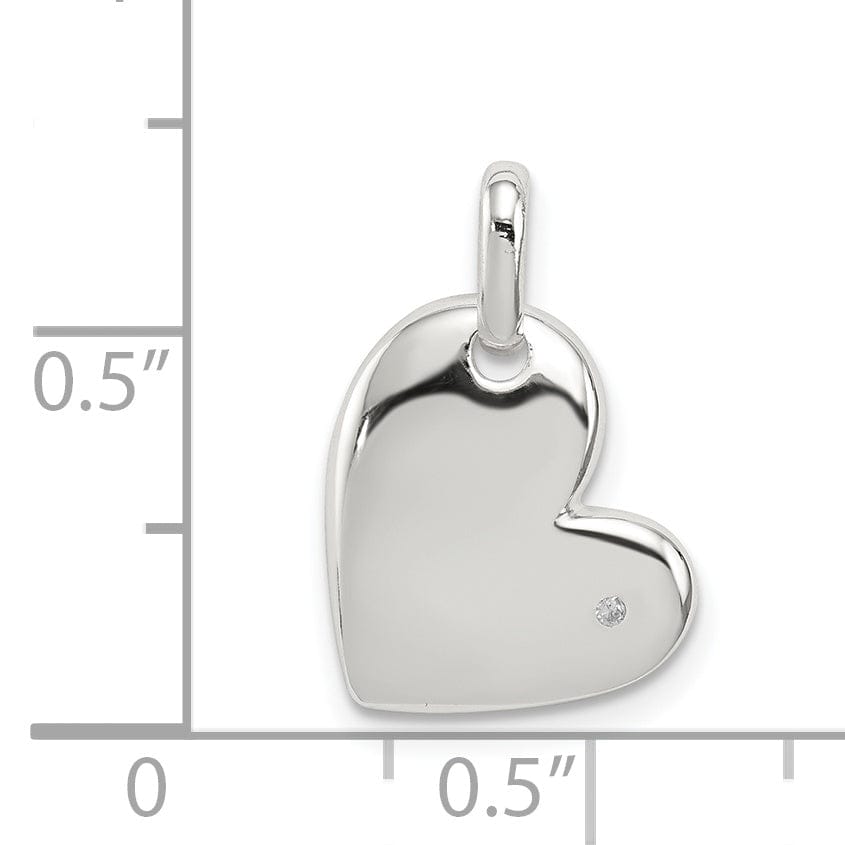 Sterling Silver 0.05 ct Diamond Heart Pendant