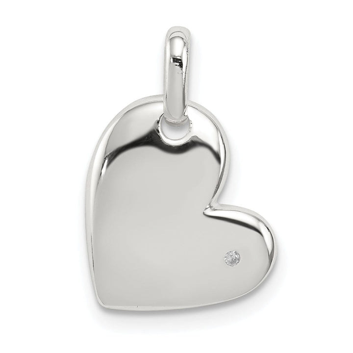 Sterling Silver 0.05 ct Diamond Heart Pendant