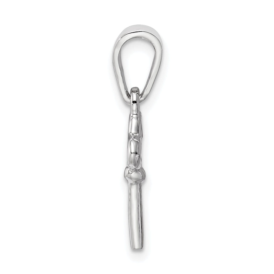 Silver Ploished Childrens Key Charm Pendant