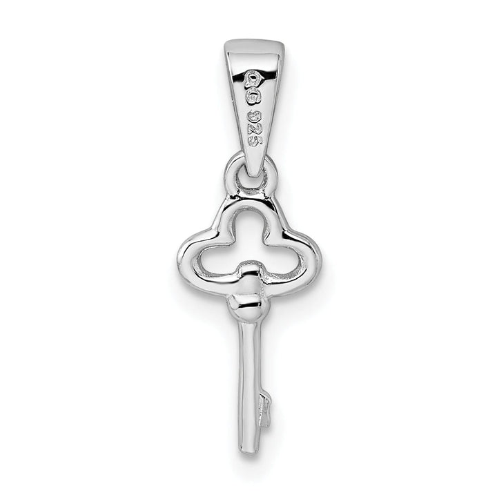 Silver Ploished Childrens Key Charm Pendant