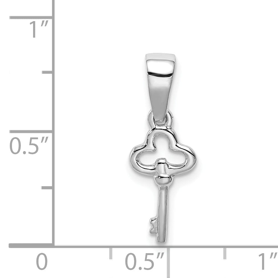 Silver Ploished Childrens Key Charm Pendant