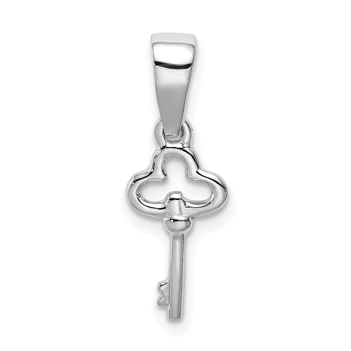 Silver Ploished Childrens Key Charm Pendant