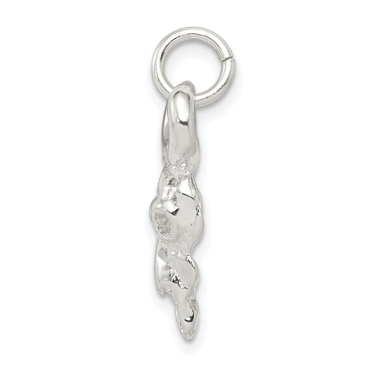 Solid Sterling Silver Polish Finish Skull Charm