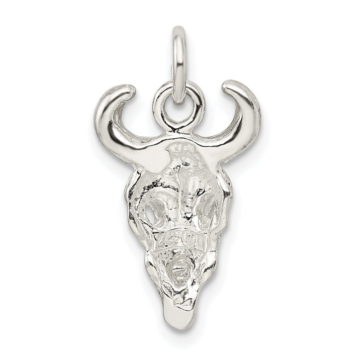 Solid Sterling Silver Polish Finish Skull Charm