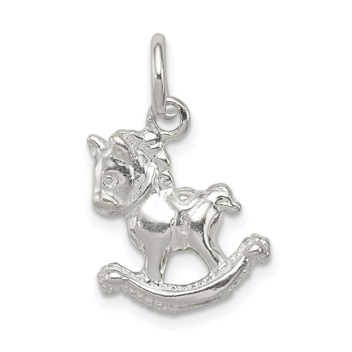 Sterling Silver Polished Rocking Horse Pendant