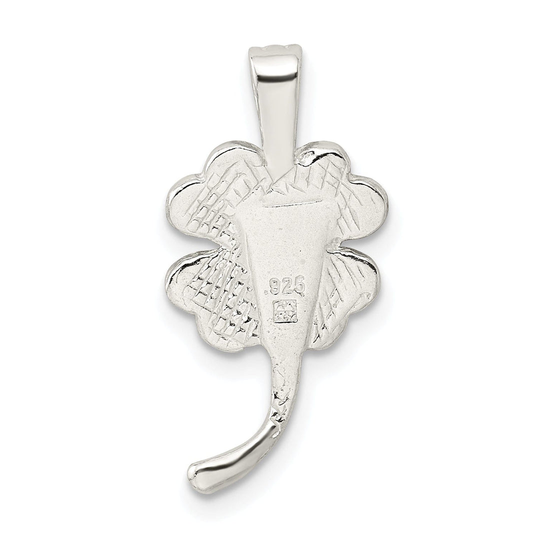 Silver Polished Finish 4-leaf Clover Charm