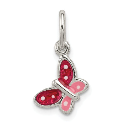 Sterling Silver Polished Enamel Butterfly Charm at $ 4.96 only from Jewelryshopping.com