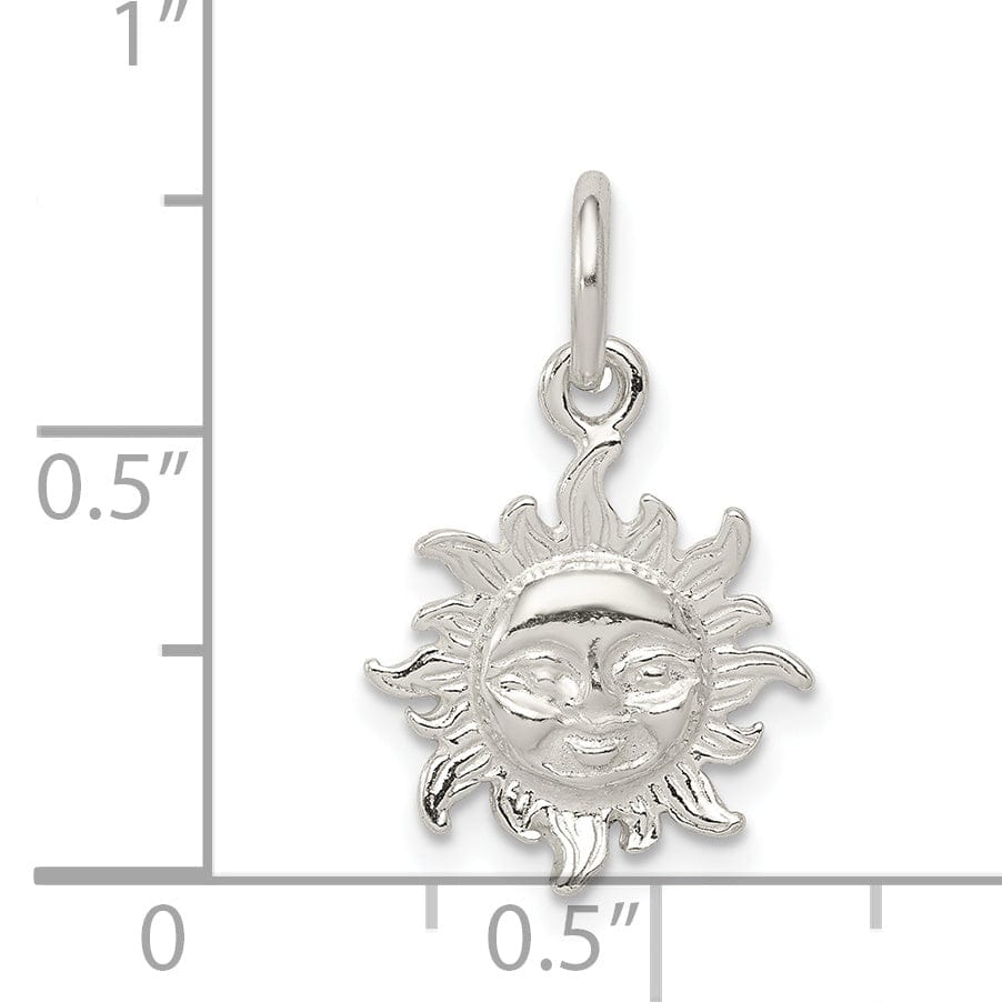 Sterling Silver Polish Finish Face in Sun Charm