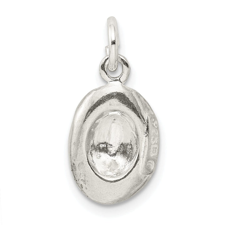 Silver Polished Finish 3-D Cowboy Hat Charm