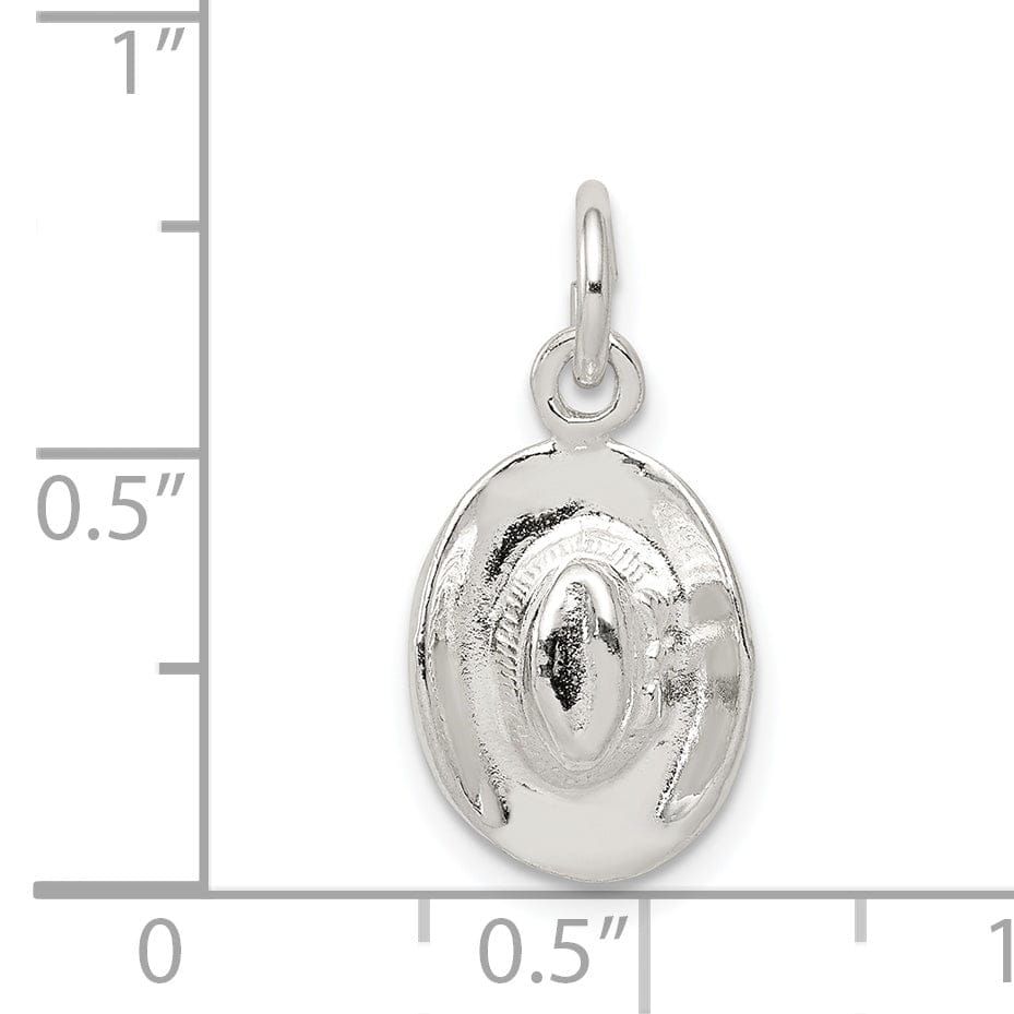 Silver Polished Finish 3-D Cowboy Hat Charm