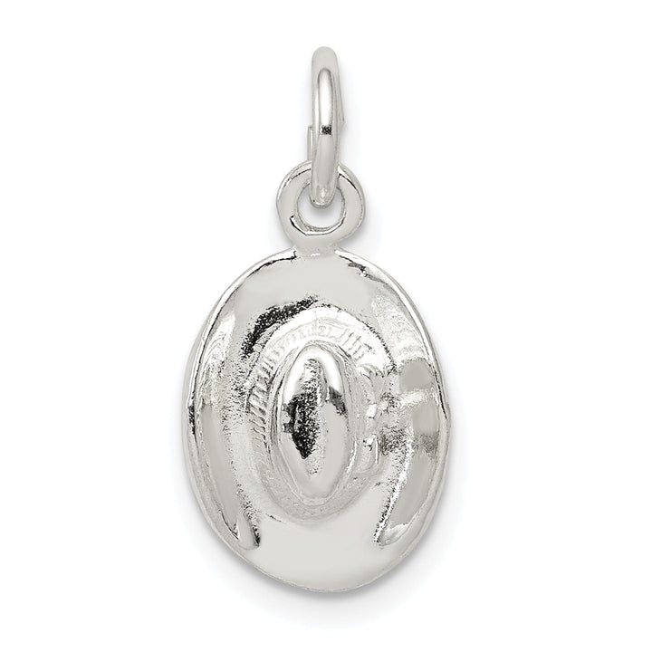 Silver Polished Finish 3-D Cowboy Hat Charm