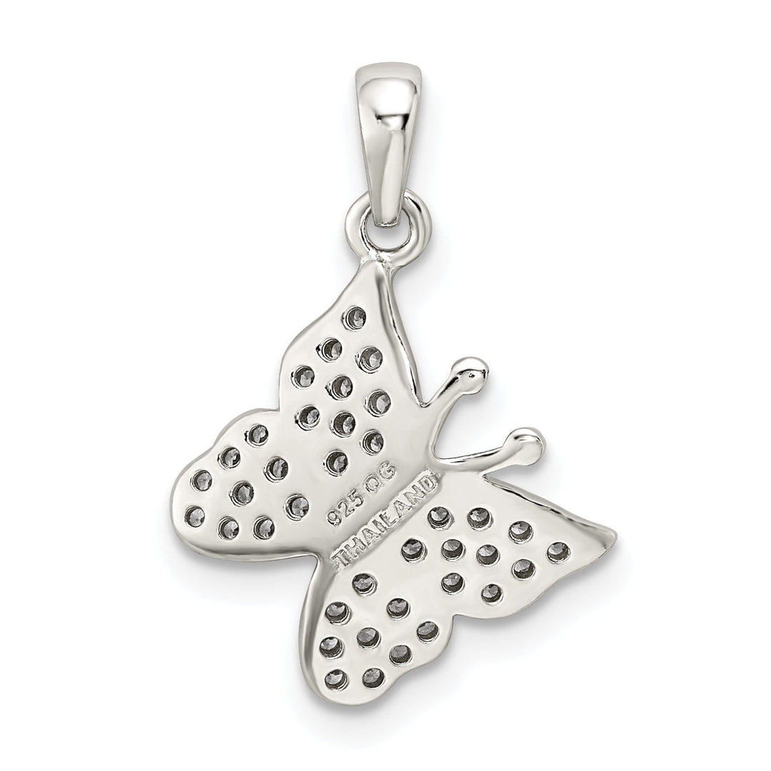 Sterling Silver Cubic Zirconia Butterfly Charm