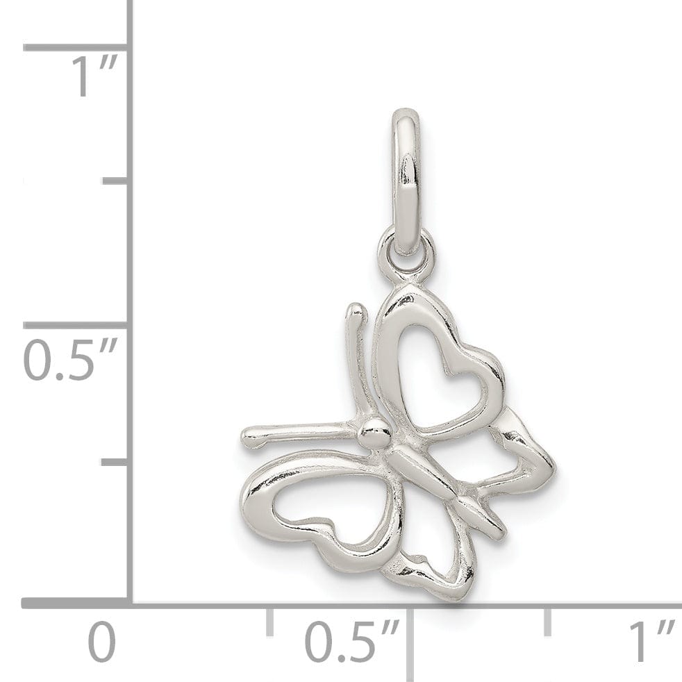 Sterling Silver Polished Finish Butterfly Charm