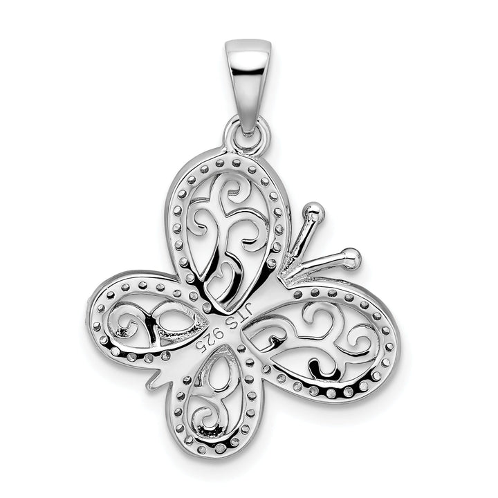 Sterling Silver Cubic Zirconia Butterfly Charm