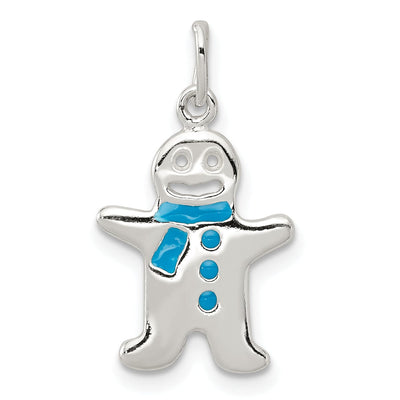Sterling Silver Polished Enamel Snowman Pendant at $ 7.94 only from Jewelryshopping.com