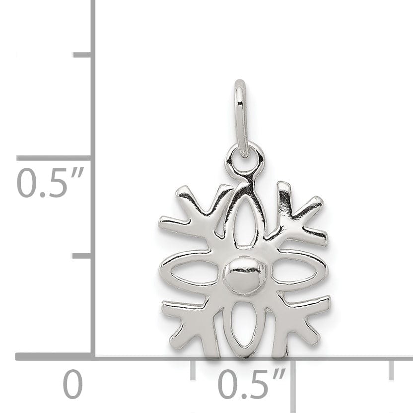 Sterling Silver Polished Snowflake Pendant