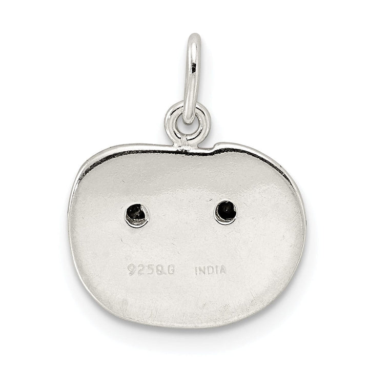 Sterling Silver Polished Enamel Pumpkin Pendant