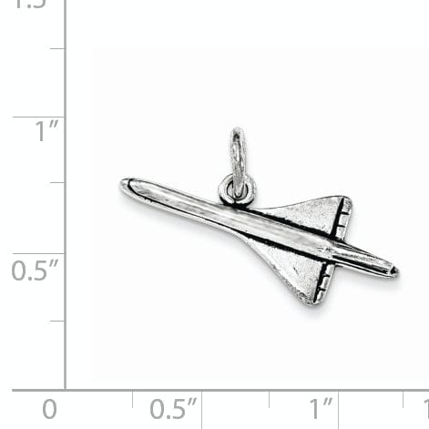 Sterling Silver Antiqued 3-D Airplane Pendant