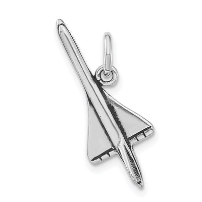 Sterling Silver Antiqued 3-D Airplane Pendant