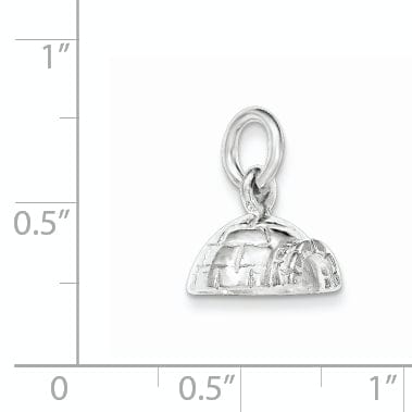 Silver Polished Finish Finish 3-D Igloo Charm