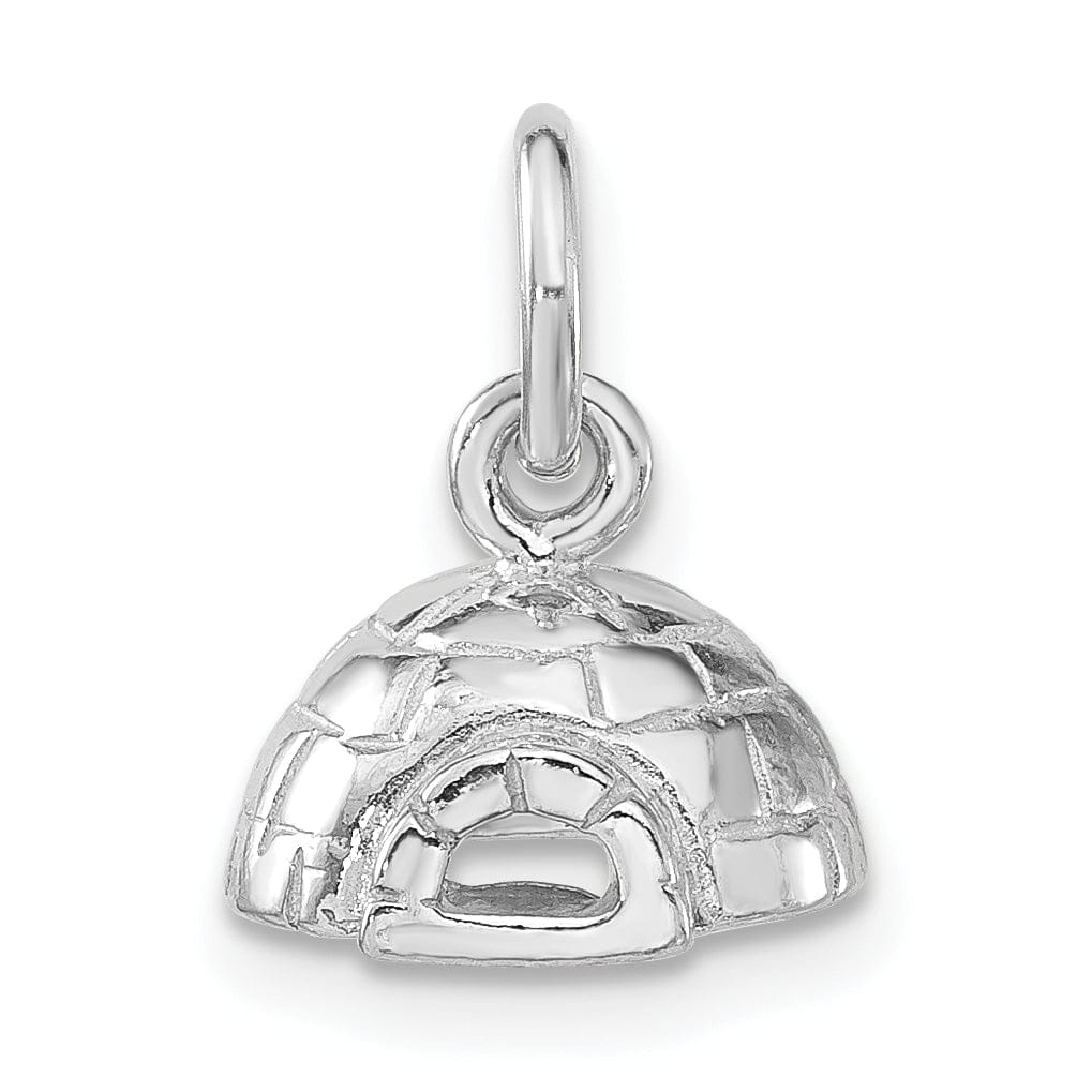 Silver Polished Finish Finish 3-D Igloo Charm