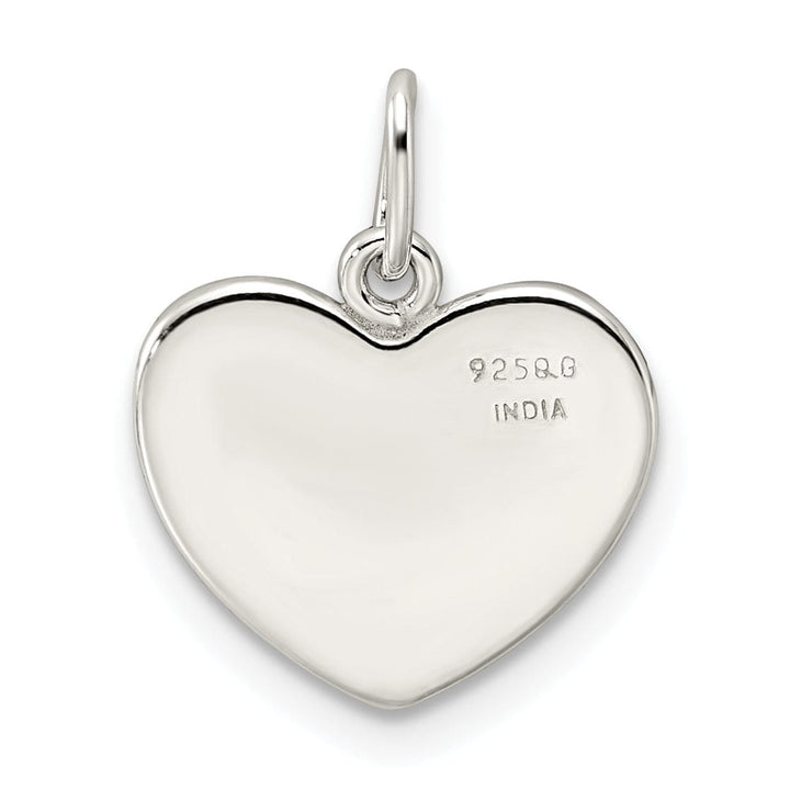 Silver Polish Enamel American Flag Heart Charm